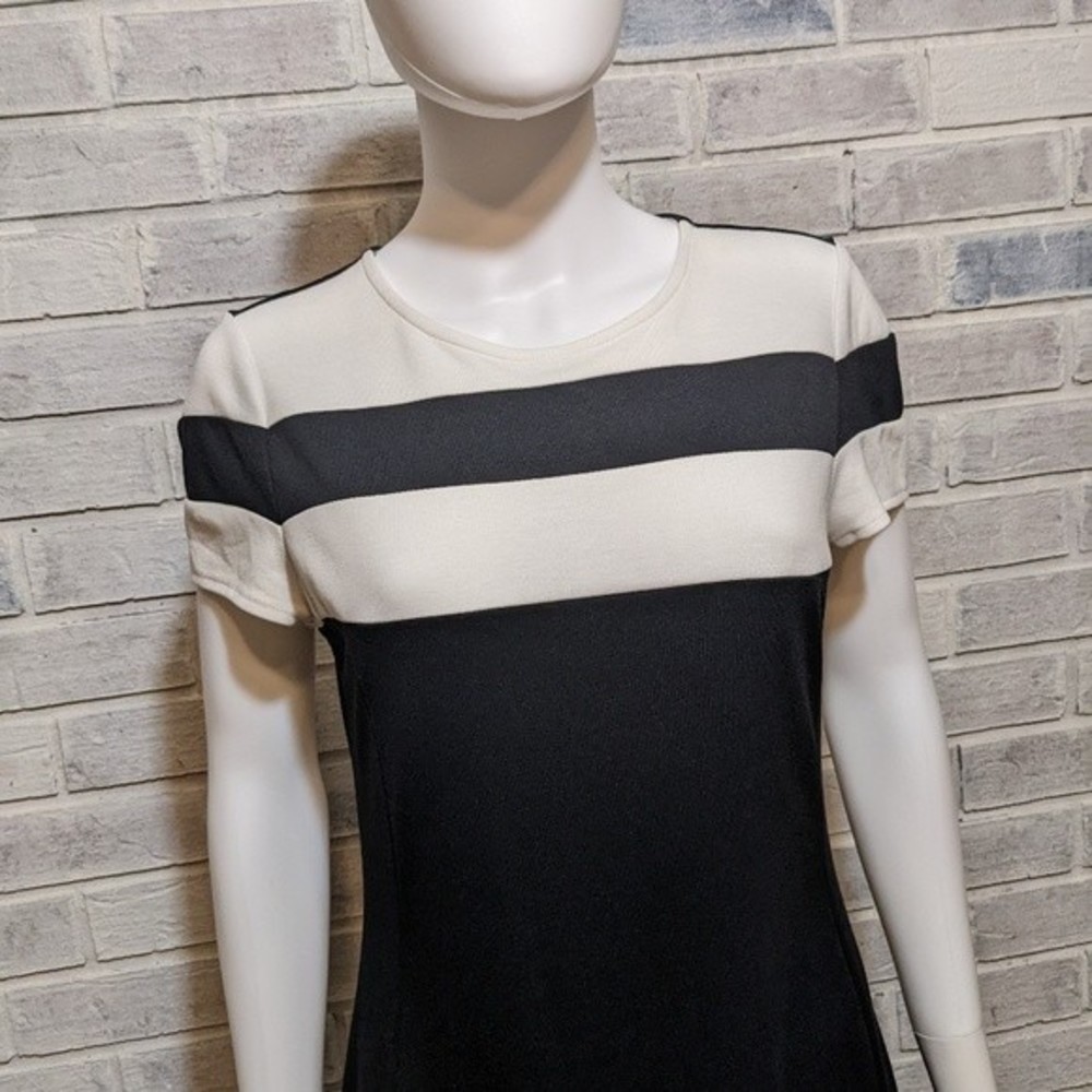 Peter Som dress drop waist black‎ white color block sz 10 - Picture 4 of 8